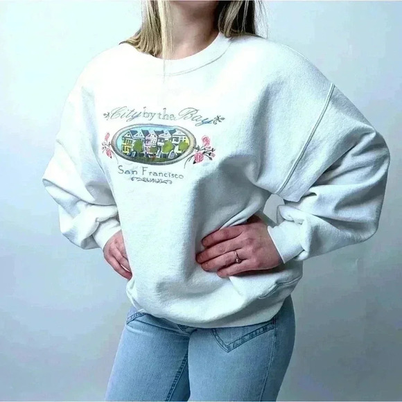 Vintage Classic 90s San Fran "City by the Bay" Sweatshirt - M - Picture 4 of 6